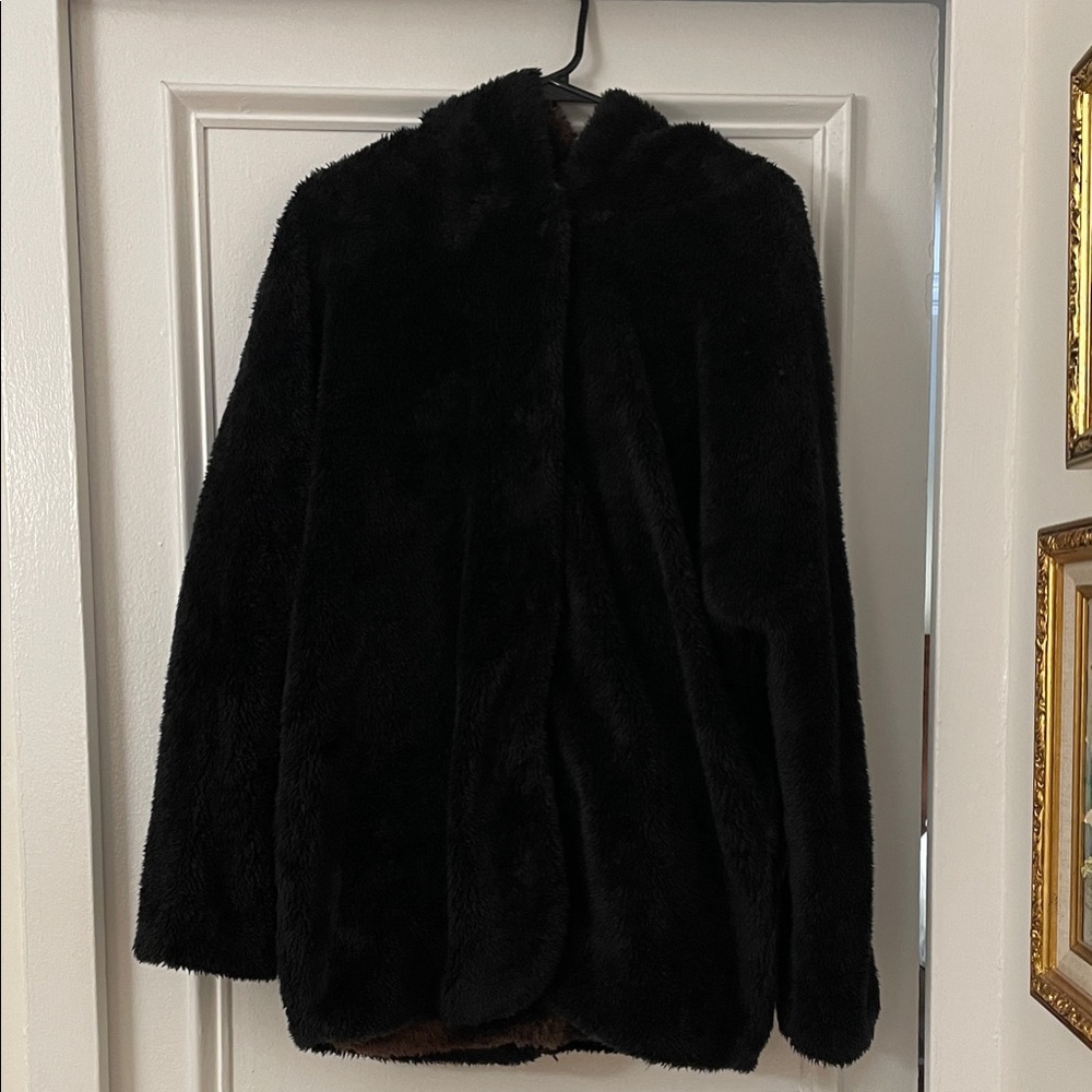 Workshop Republic Clothing Black Teddy Jacket